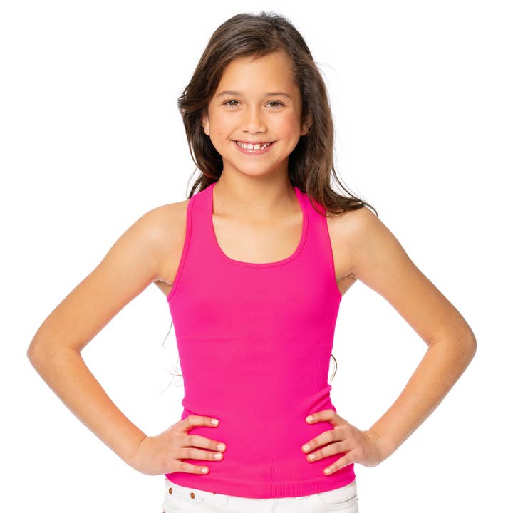 Malibu Sugar - Wholesale Tank Top - Kids - Ribbed Racer Back Tank Top Girls (7-10)