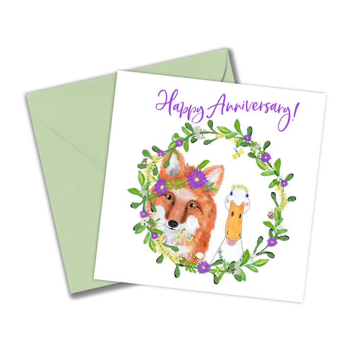 Carte de voeux carrée, vierge à l'intérieur pour la vente par Caroline Scagel Studio