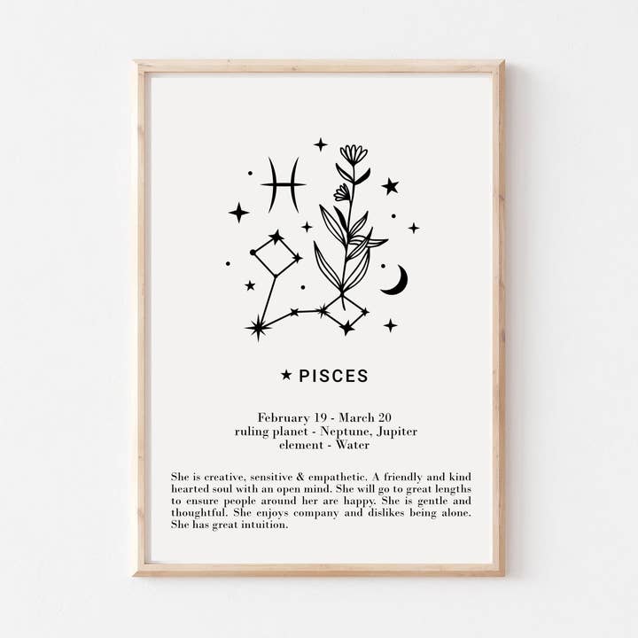 Sternzeichen Fische mit Sternzeichen-Print für den Großhandel von Word Up Creative