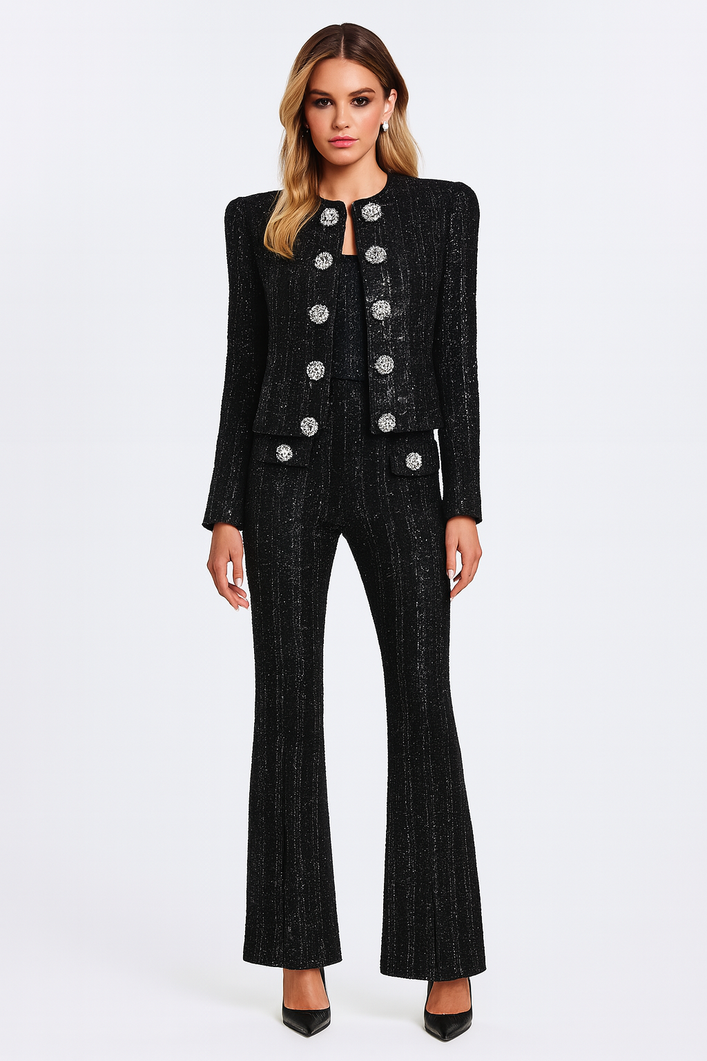 Productseeker - Wholesale Jas - Dames - JK065Y Chic jasje met pailletten en diamanten2