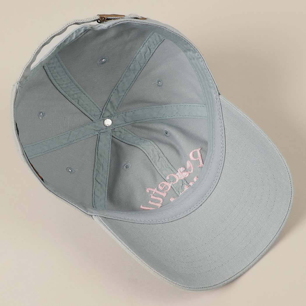 Fashion City – Engroshandel Baseballkasket - Unisex – Broderet baseballkasket med teksten "Peaceful Mind"8