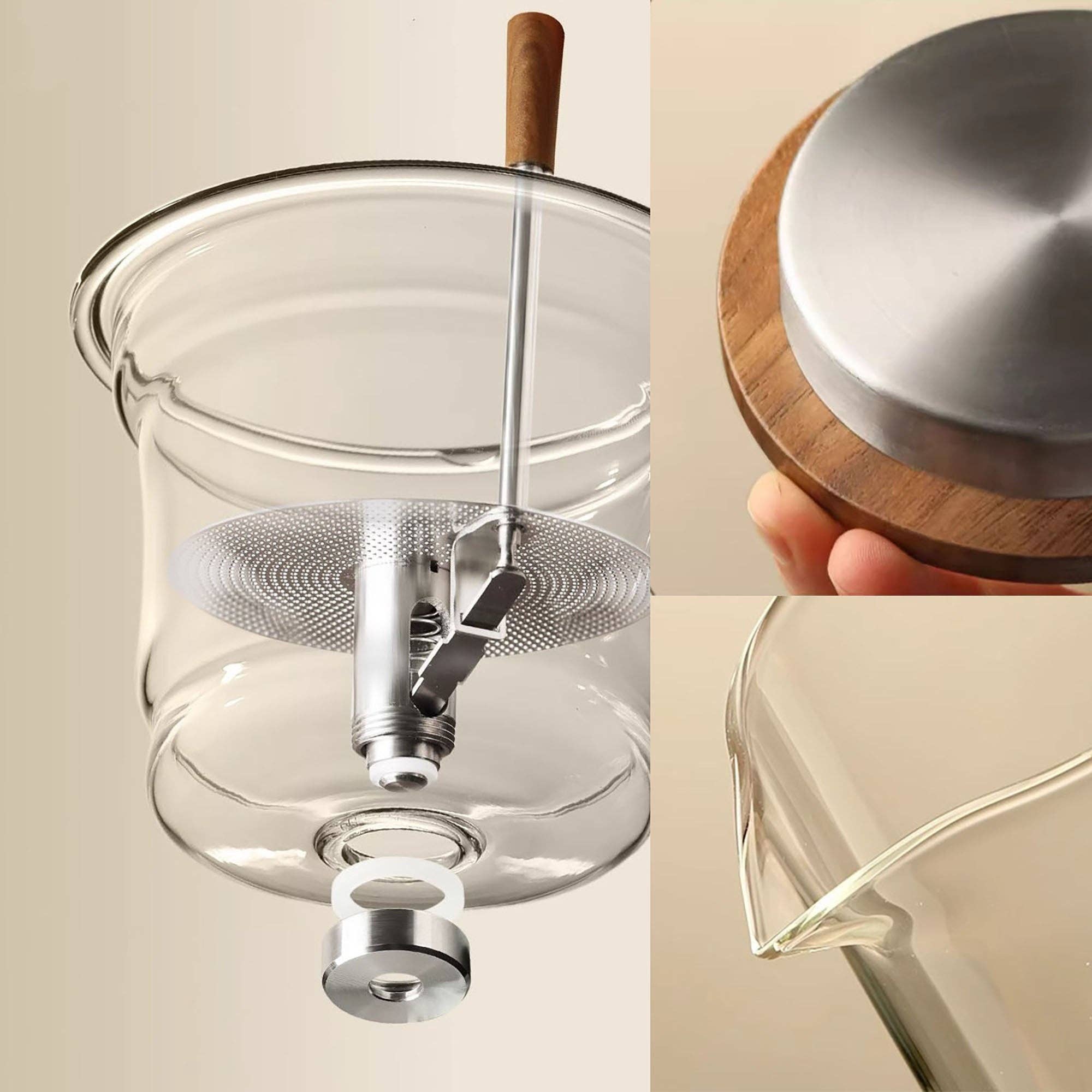 MinoCraft - Vendita all'ingrosso Teiere - Teiera in vetro con funzione di controllo del tempo di infusione9