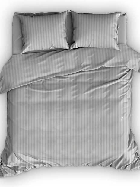 Satin D'Or Bettbezug Streep Silber für den Großhandel von TEXTAP B.V.