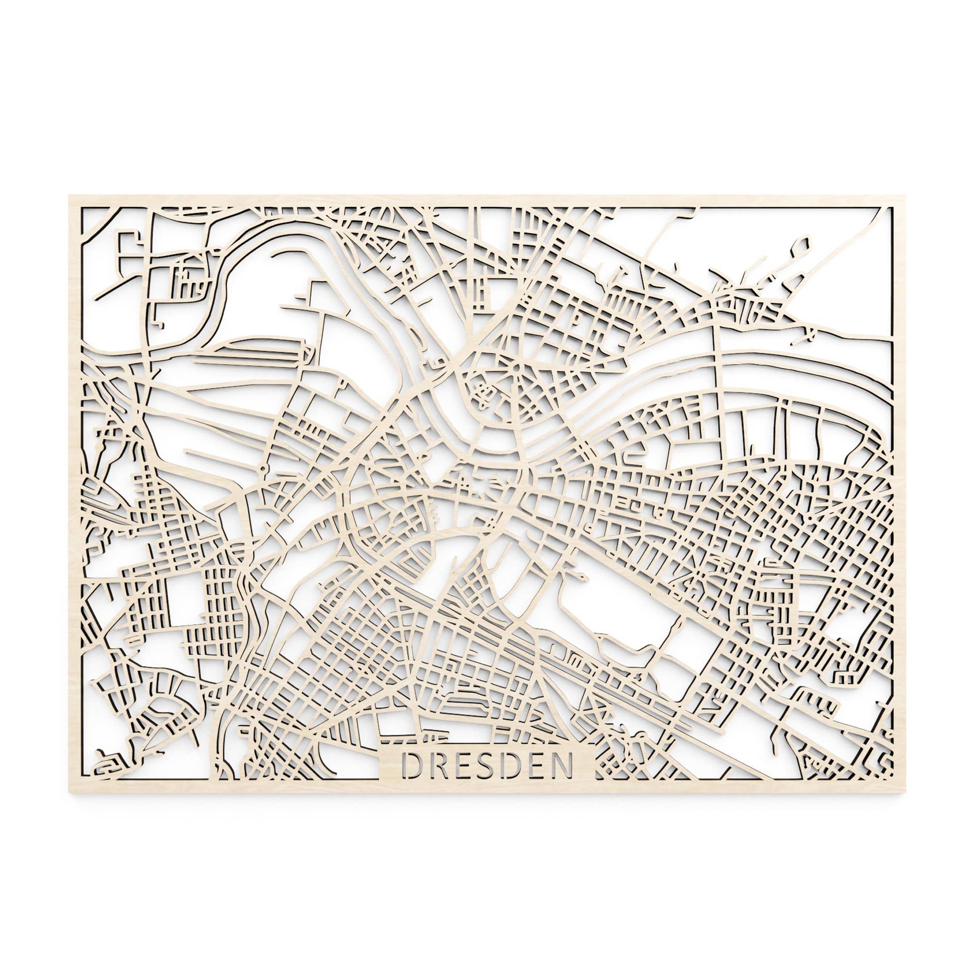 Papurino - Wholesale Wall Accent - Wooden city map, Germany Dresden4