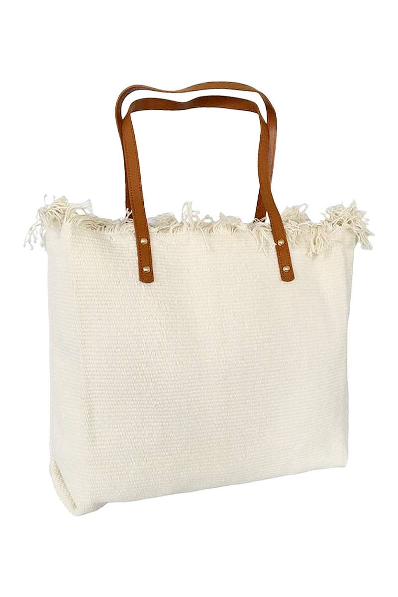 Cap Zone - Wholesale Strandtas - Eenvoudige strandtas met franjes en gevlochten rand5