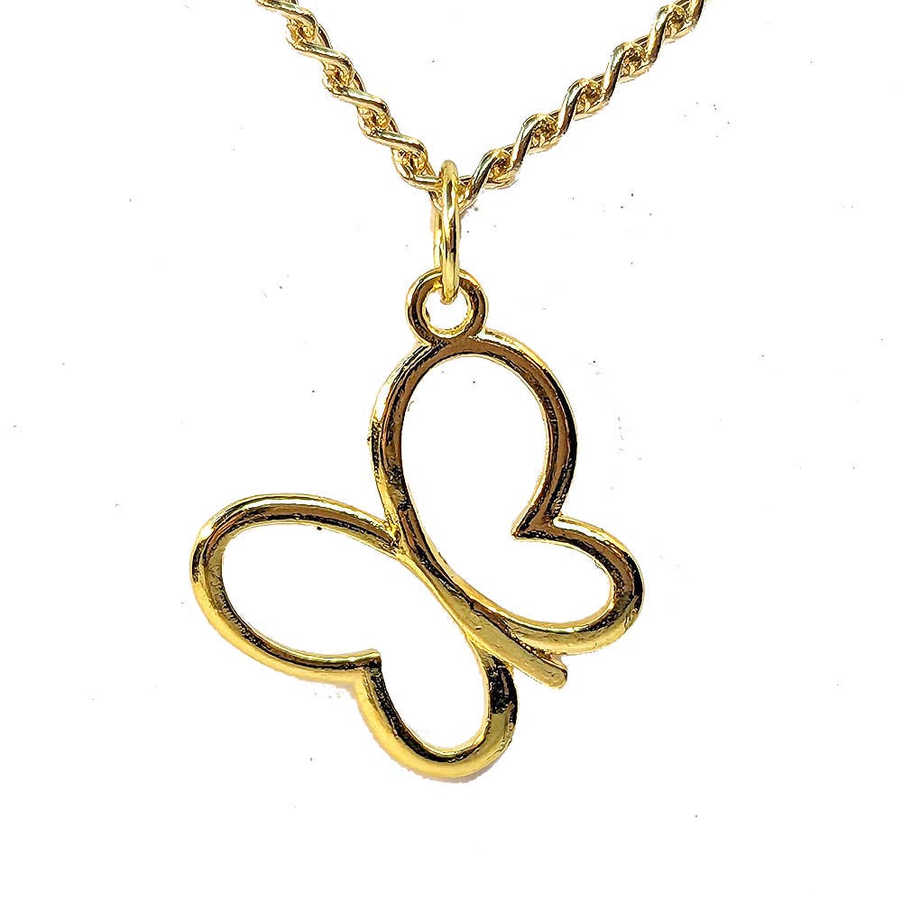 Stylish Jewelry Supply - Wholesale Halskettinghanger - Kleine opengewerkte vlinder ketting van goud0