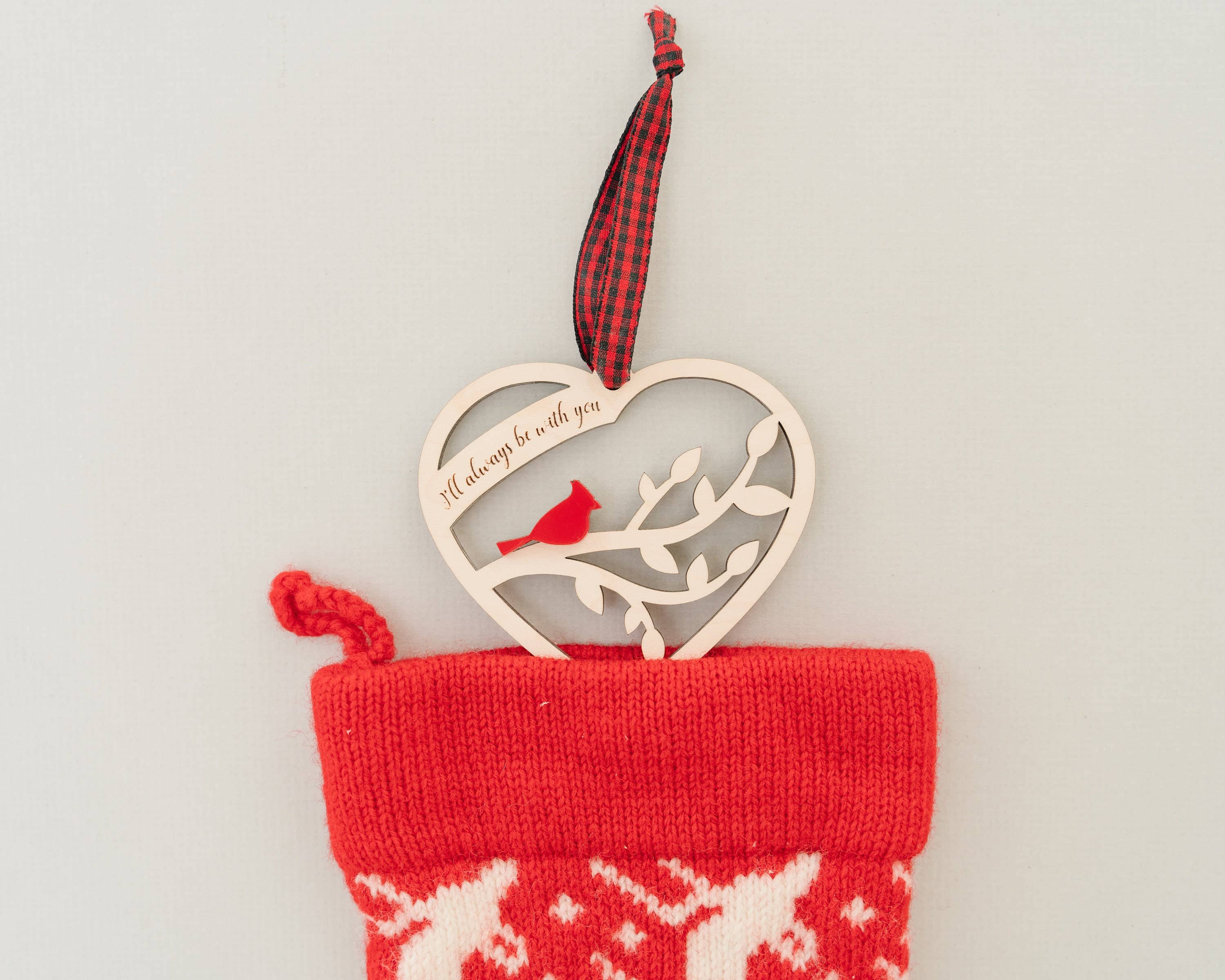 Woodlander Workshop - Vendita all'ingrosso Decorazione - Decorazione natalizia a forma di cuore cardinale4