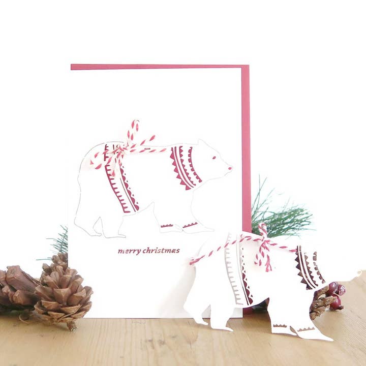 Tarjeta de Navidad Pop out Bear, adorno navideño para venta al por mayor de Chow's Stories