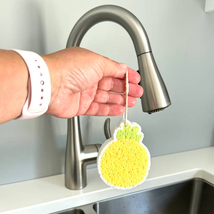 EcoFreax - Wholesale Sponge Holder - Pop Up Dish Bath Sponge Pineapple