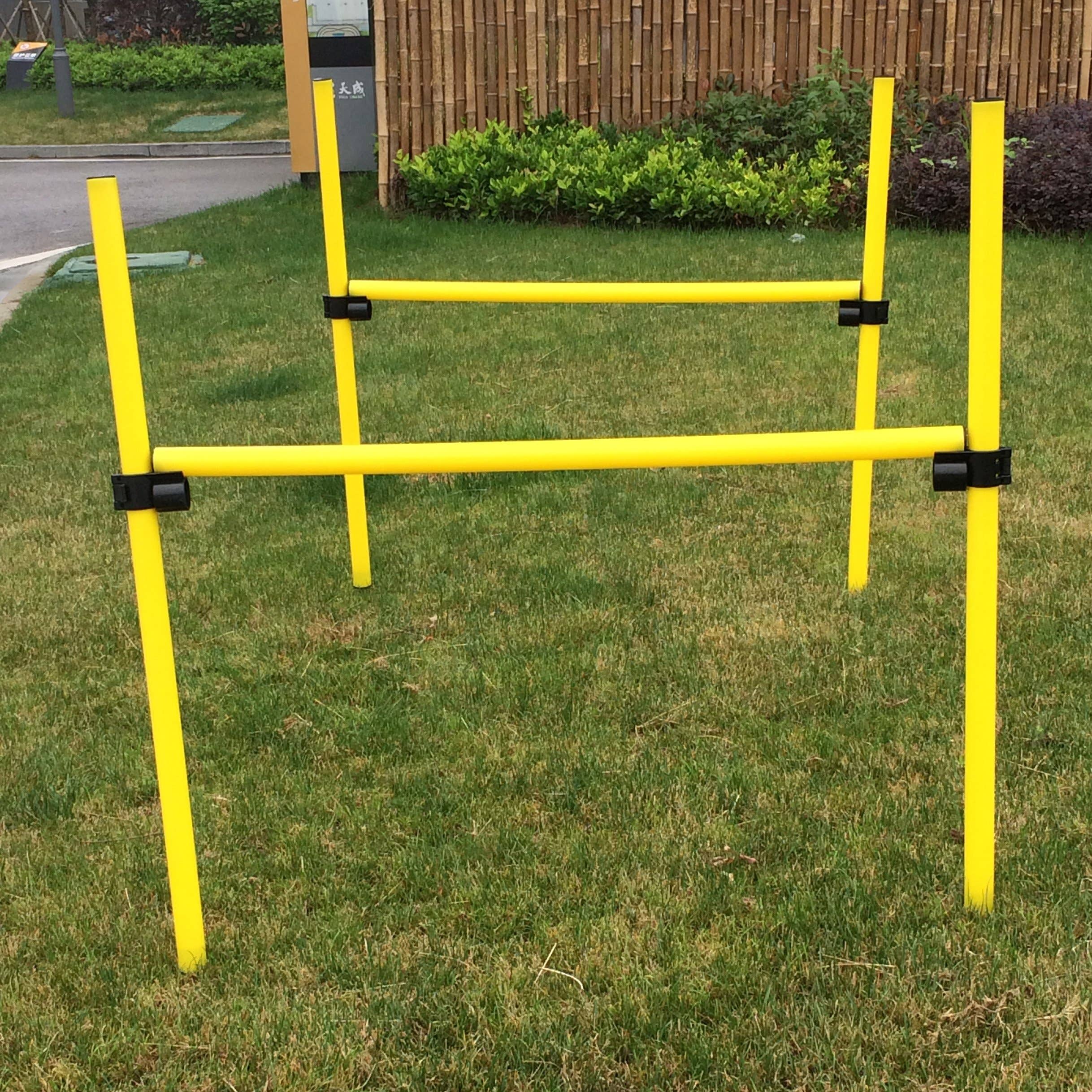 Yellow Pet Life Jumping Hurdle Collapsible Agility Dog Trainer Kit for wholesale on Faire1