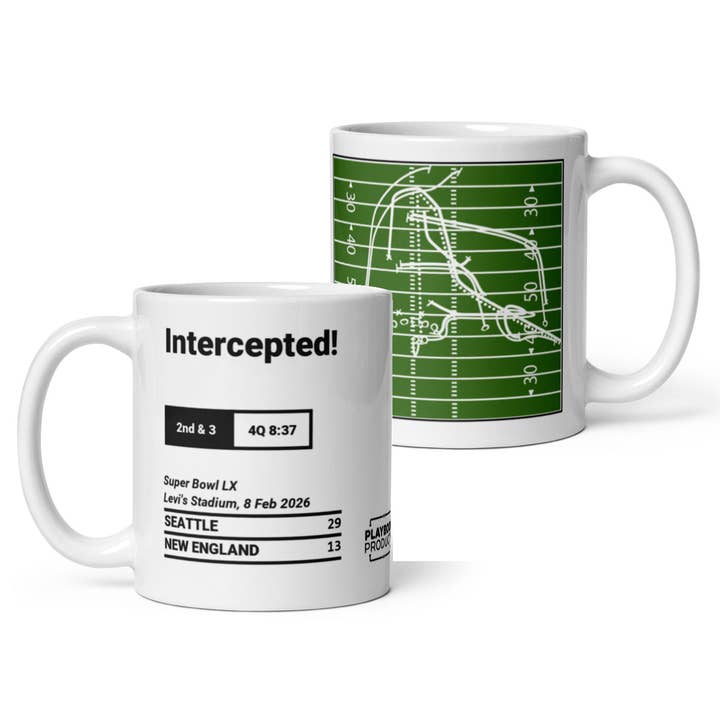 Seattle Seahawks Greatest Plays Mug: Intercepted! (2026) for wholesale by Playbook Products