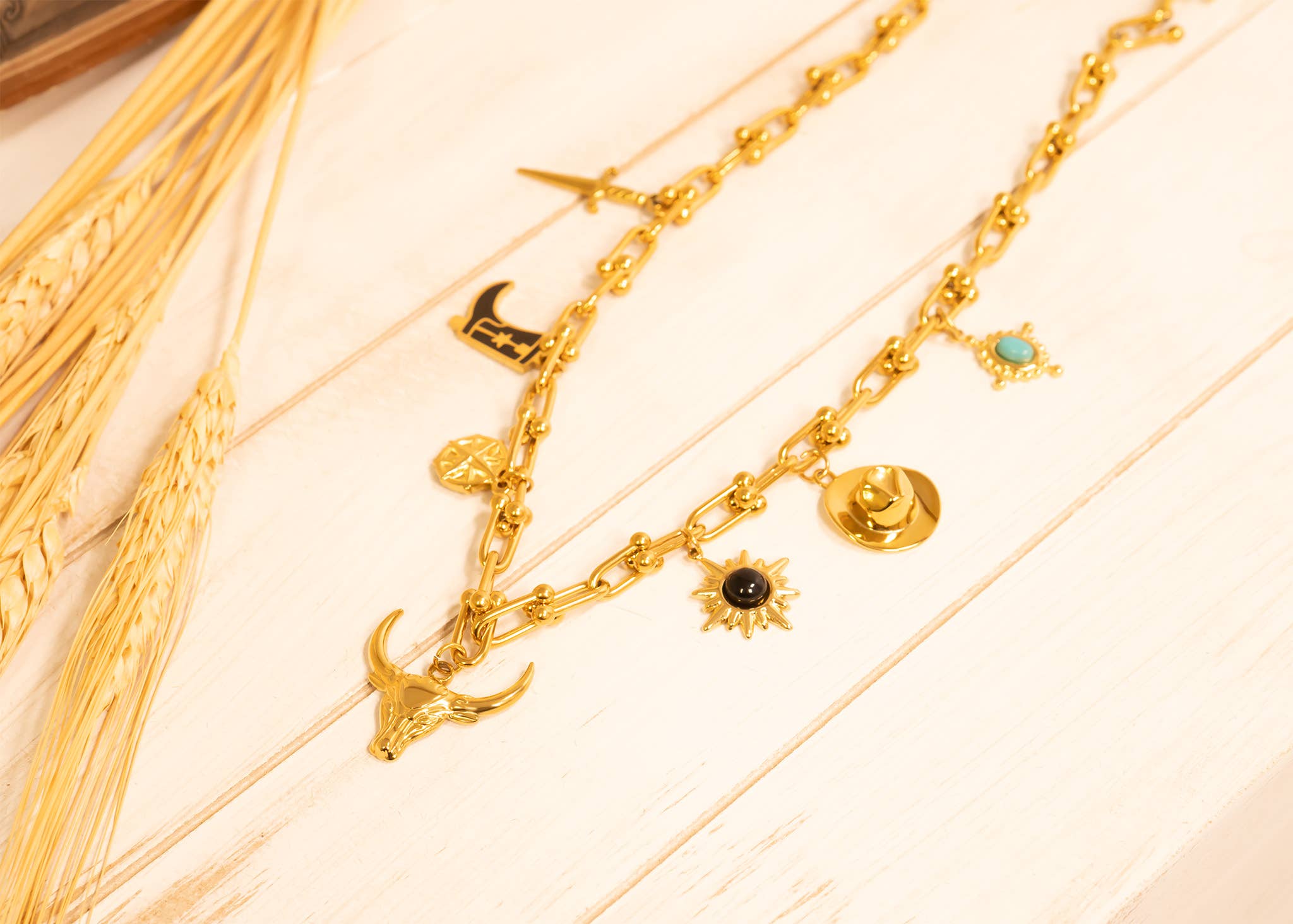 WJW - Vendita all'ingrosso Ciondolo/pendente - Ciondolo a forma di toro in acciaio inossidabile PVD oro 18 carati14