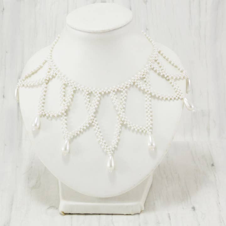 Bruidskettingen voor dames Trapsgewijze parelketting bruidskraag voor wholesale door Ninolia