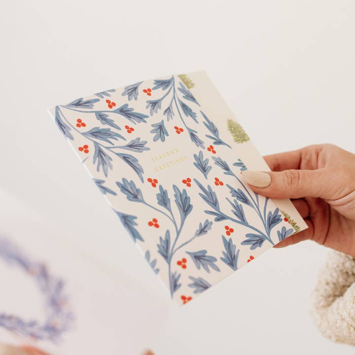 Ramona & Ruth - Wholesale Feestdagenkaartje - Seasons Greetings Holly Card1