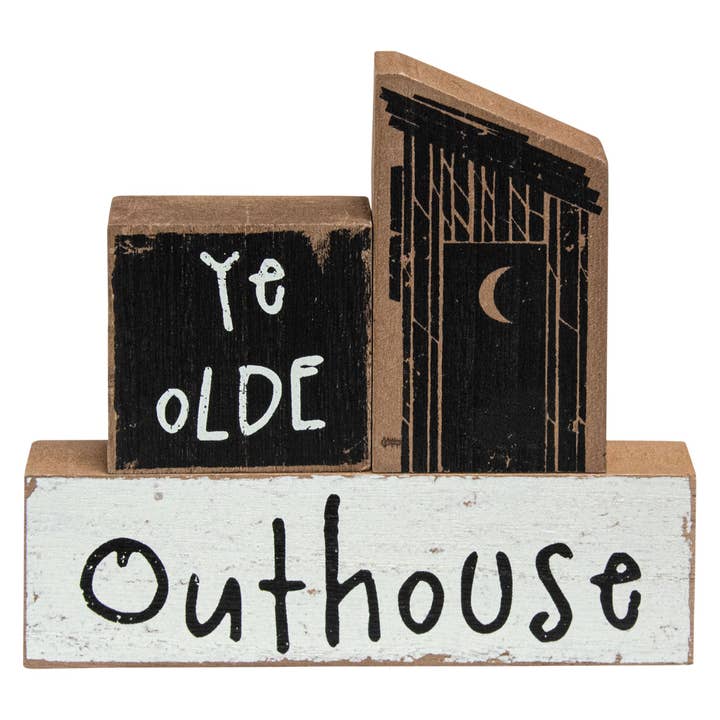 3/Set, Ye Olde Outhouse Blocks for wholesale by The Hearthside Collection