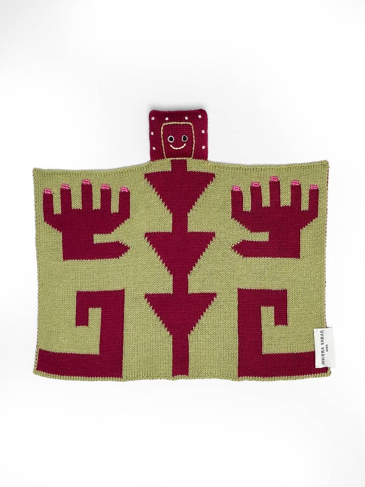 Lovey - Geometric Friend BURGUNDY / GREEN for wholesale by Javiera Varas KIDS