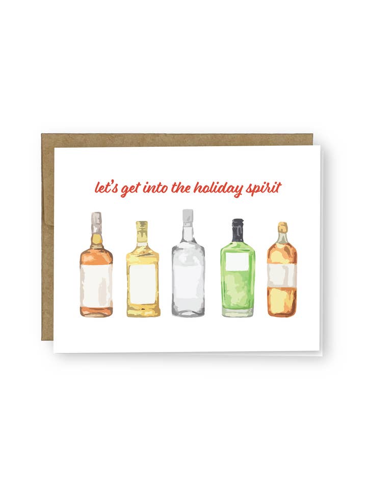 Holiday Spirit Greeting Card for wholesale by Surly Squirrel