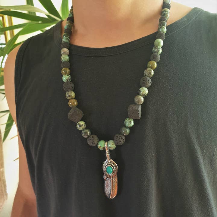 Lapiseum - Wholesale Beaded/Pearl Necklace - Indian Dreams men's necklace2