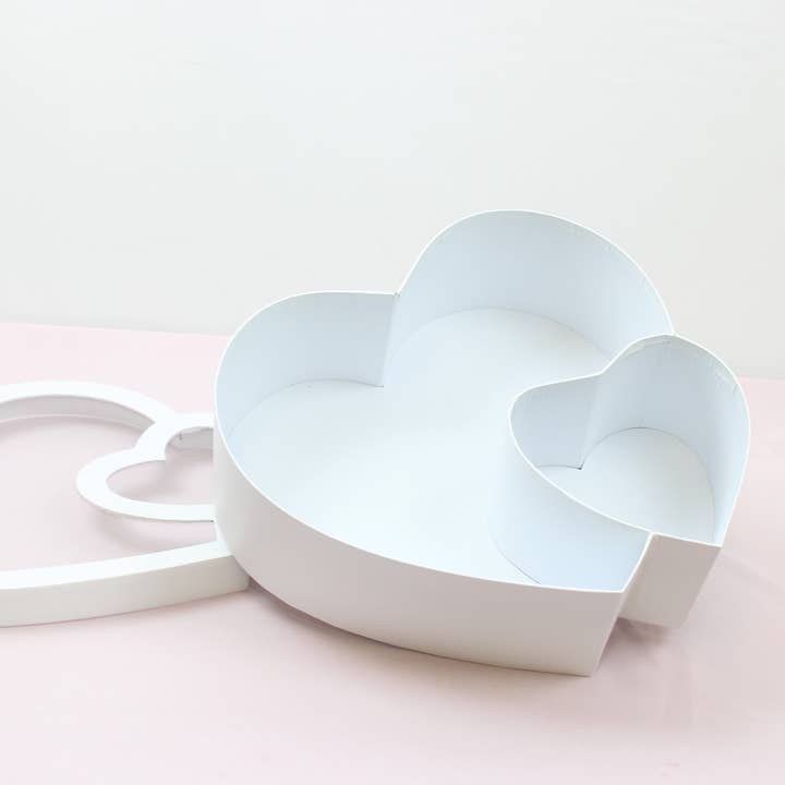 Elegant Design Supply - Wholesale Gift Box - Double Heart Flower Gift Box with Lid - Various Colors - For Preserved/ Eternal Rose / Gift / Chocolate Strawberries Arrangements8