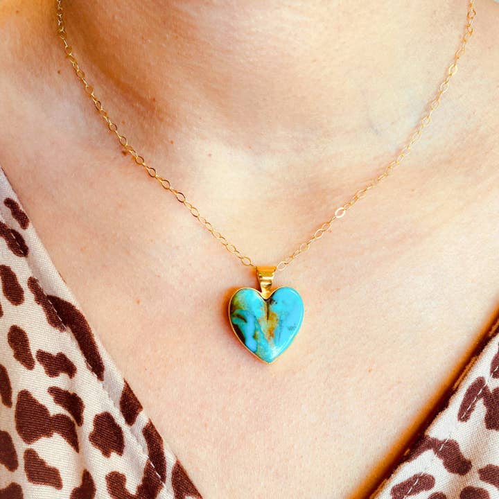 Colar Amor Azul Coração Médio por atacado de Lexi Jewelry