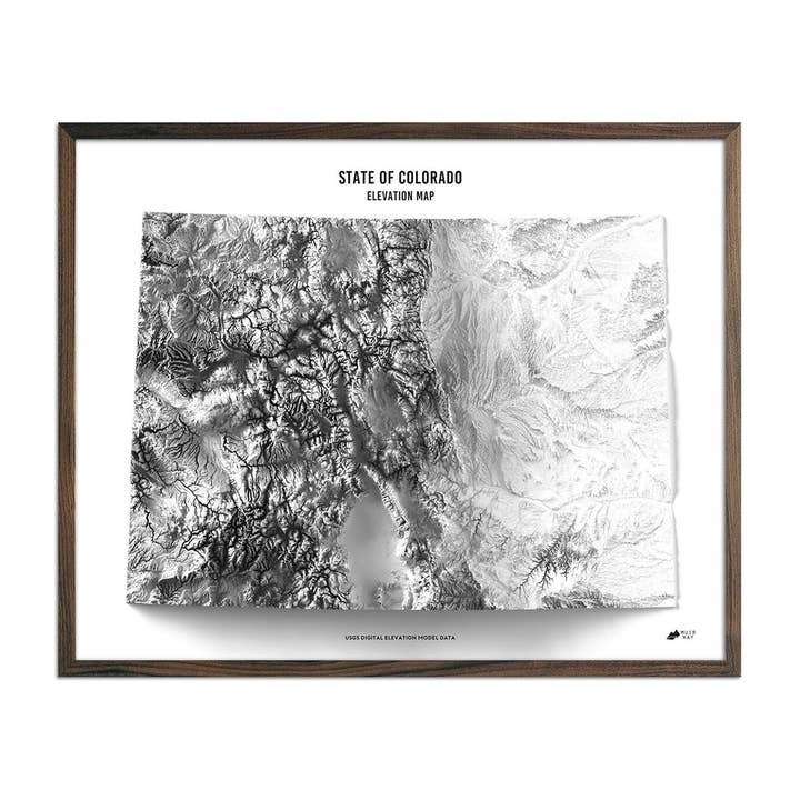 Colorado Elevation Map for wholesale by Muir Way