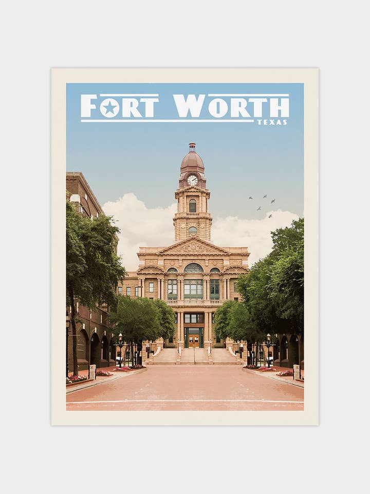Fort Worth, Texas - Vintage Travel Print for wholesale by Vintaprints