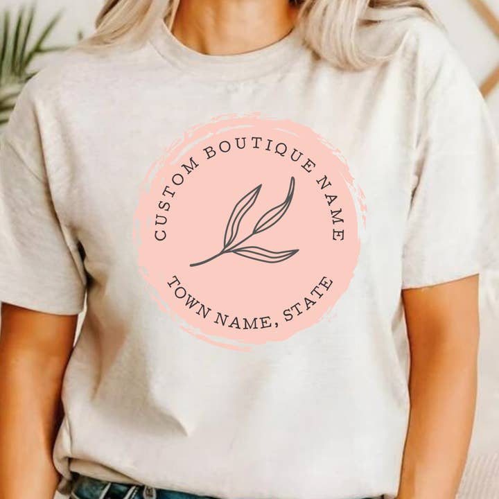 Custom Pink Boutique & Town Tee for wholesale by Print Works