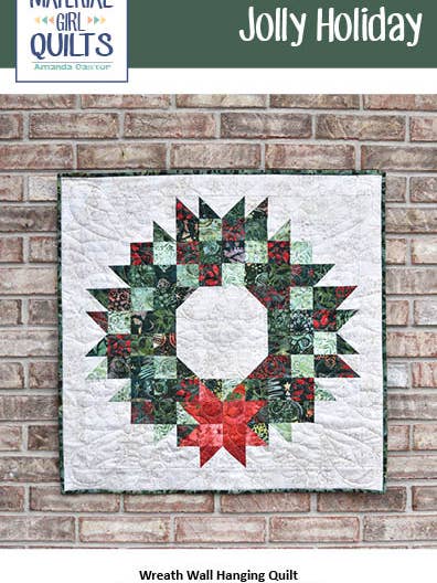 Jolly Holiday Wreath quilt pattern for wholesale by Material Girl Quilts