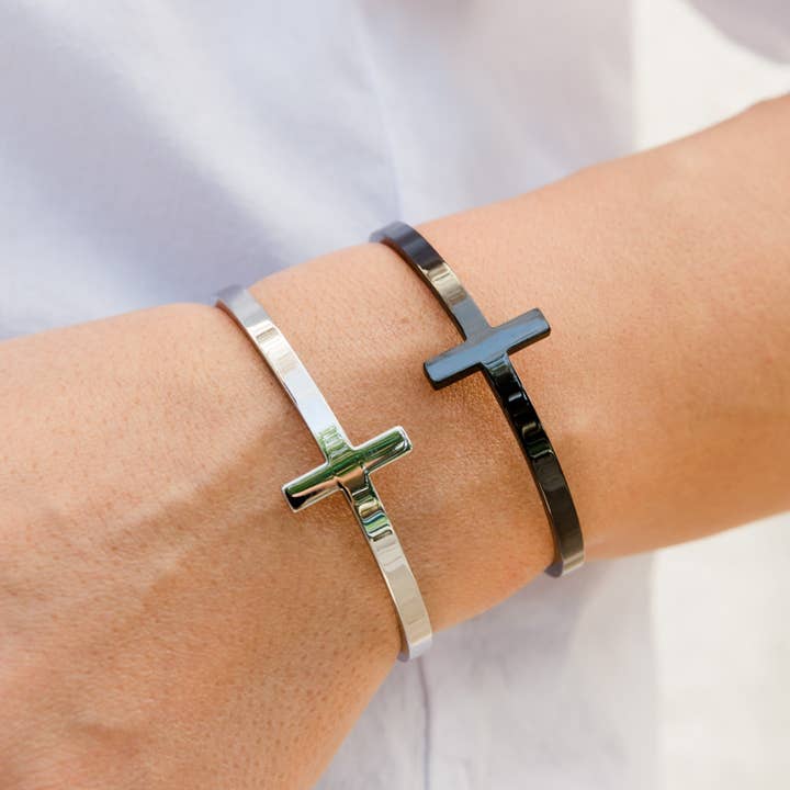 Christina Christi - Wholesale Bangle Bracelet - Cross Bangle Bracelet, Cross Bracelets, Cuff Bracelets3