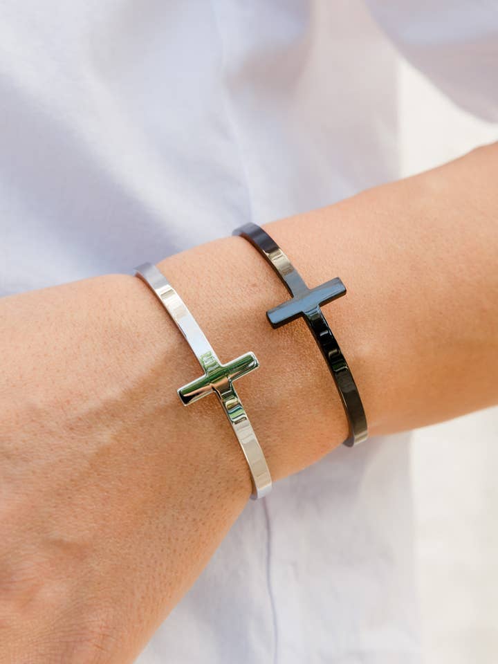 Cross Bangle Bracelet, Cross Bracelets, Cuff Bracelets for wholesale by Christina Christi
