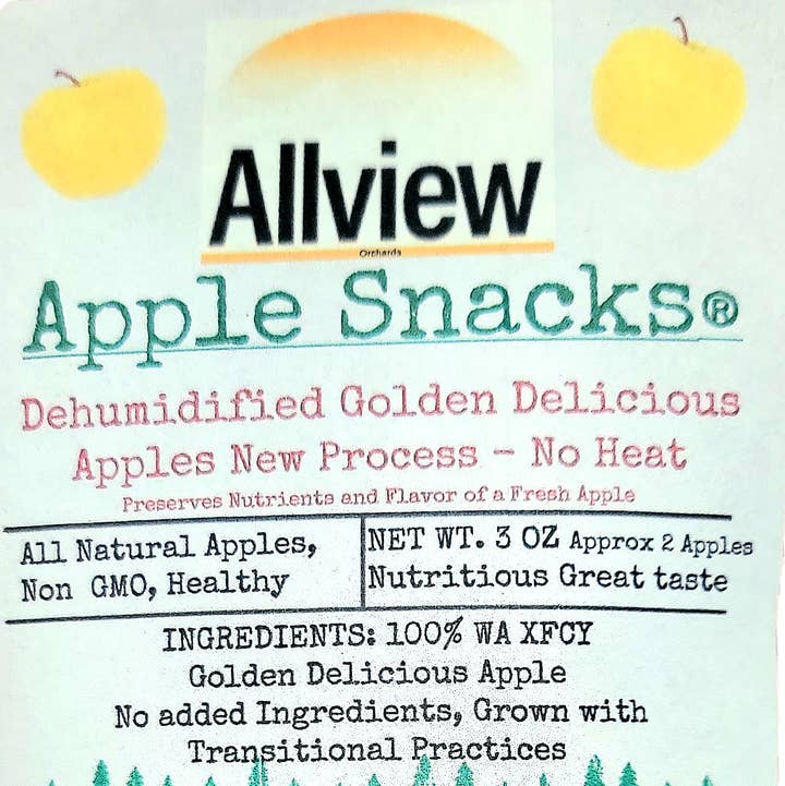 ALLVIEW ORCHARDS - Vente Fruits secs/déshydratés - EN SOLDE MAINTENANT - Sac de collations de pommes Golden Delicious0
