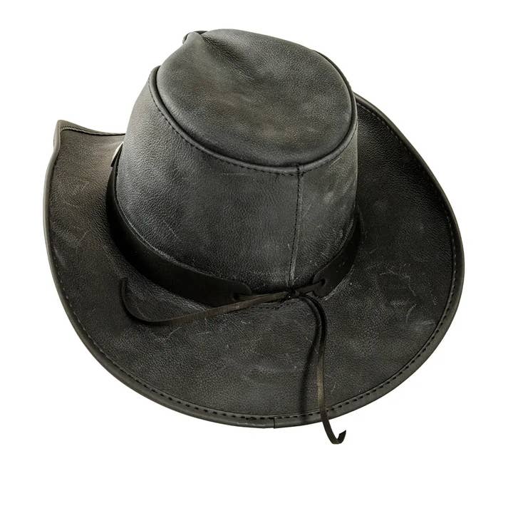 American Hat Makers - Venta al por mayor Sombrero cowboy - Unisex - Sombrero Vaquero de Cuero Genuino con Concho - Estilo Cyclone16