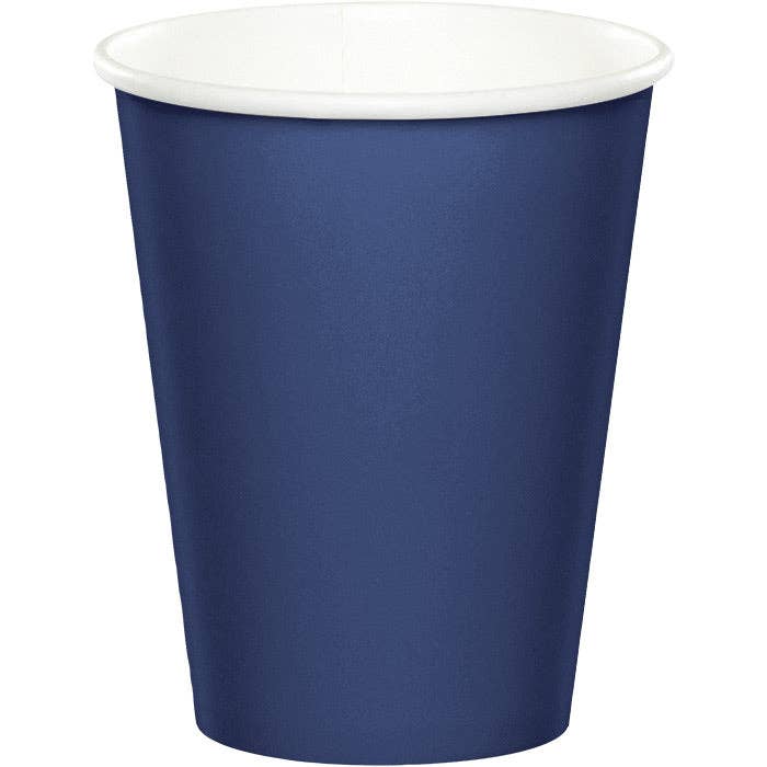 Bulk Party Decor - Wholesale Disposable Cup - Navy 9 oz Hot & Cold Paper Cups, 24/Pkg