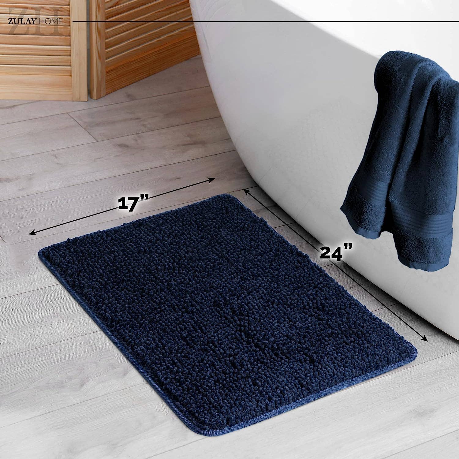 Zulay Kitchen - Wholesale Bath Mat - Soft Shaggy Bathroom Rug (17x24)10