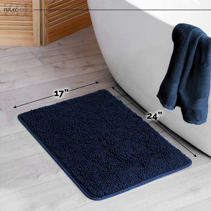 Zulay Kitchen - Wholesale Bath Mat - Soft Shaggy Bathroom Rug (17x24)10