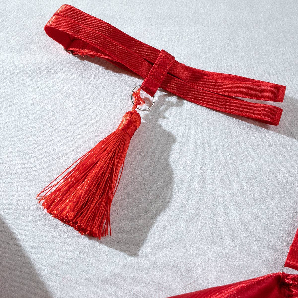 Lina Lind - Wholesale Lingerie Set - Women's - Sexy lingerie set with garter belt and black tassels LL580424