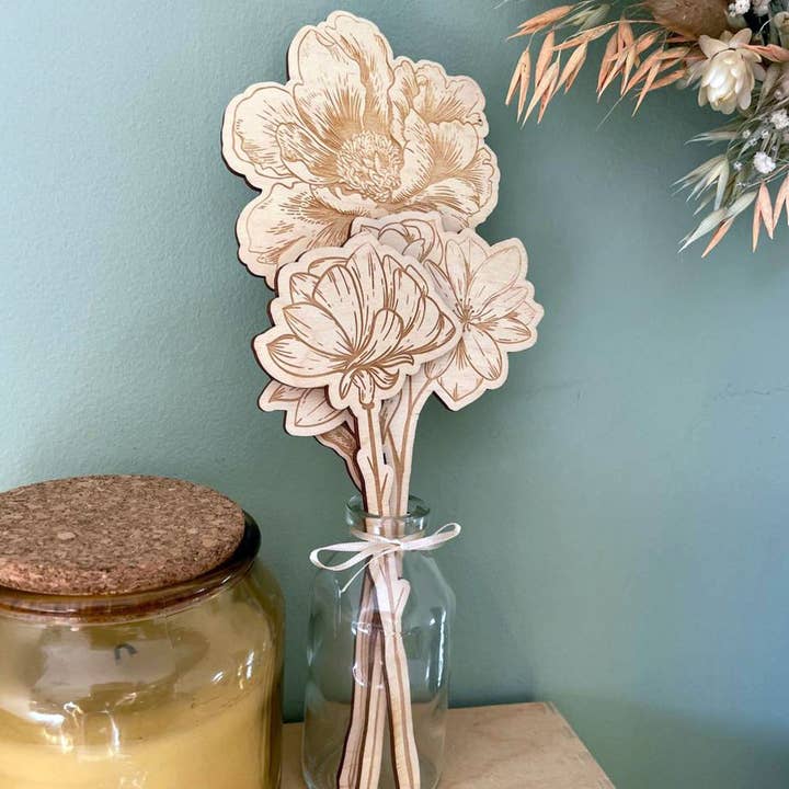 Wooden Flower bouquet gift for wholesale by Birch and tides