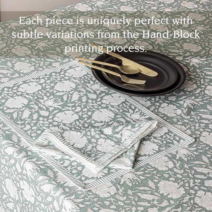 over&back - Wholesale Placemat - Artisan Hand-Blocked Placemats – 100% Cotton – Set of 452