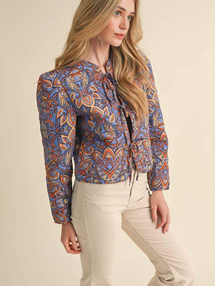 &MERCI - Wholesale Jacket - Women's - EXCLUSIVE PRINT QUILTED PAISLEY PRINT JACKET MJK363424