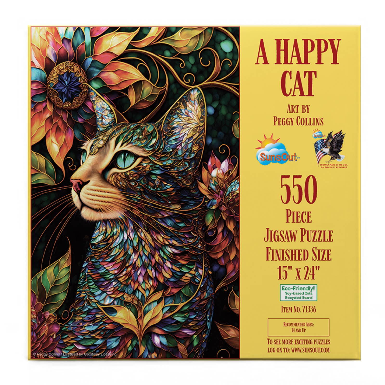 SunsOut - Wholesale Puzzle - Adult - 0852 A Happy Cat 550 pc Puzzle2