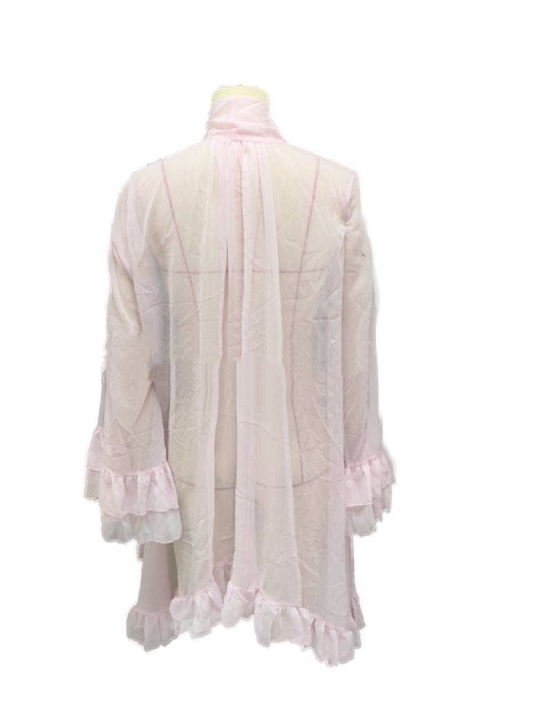 Rosa Clothing - Wholesale Blouse - Women's - billowy ruffle sheer top flowy Full Sleeve Frill Top6