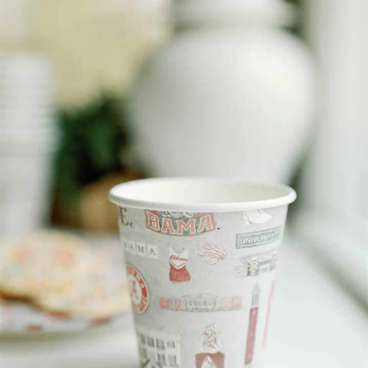 Gracefully Made Art - Wholesale Disposable Cup - The University of Alabama Paper Cup Pack4