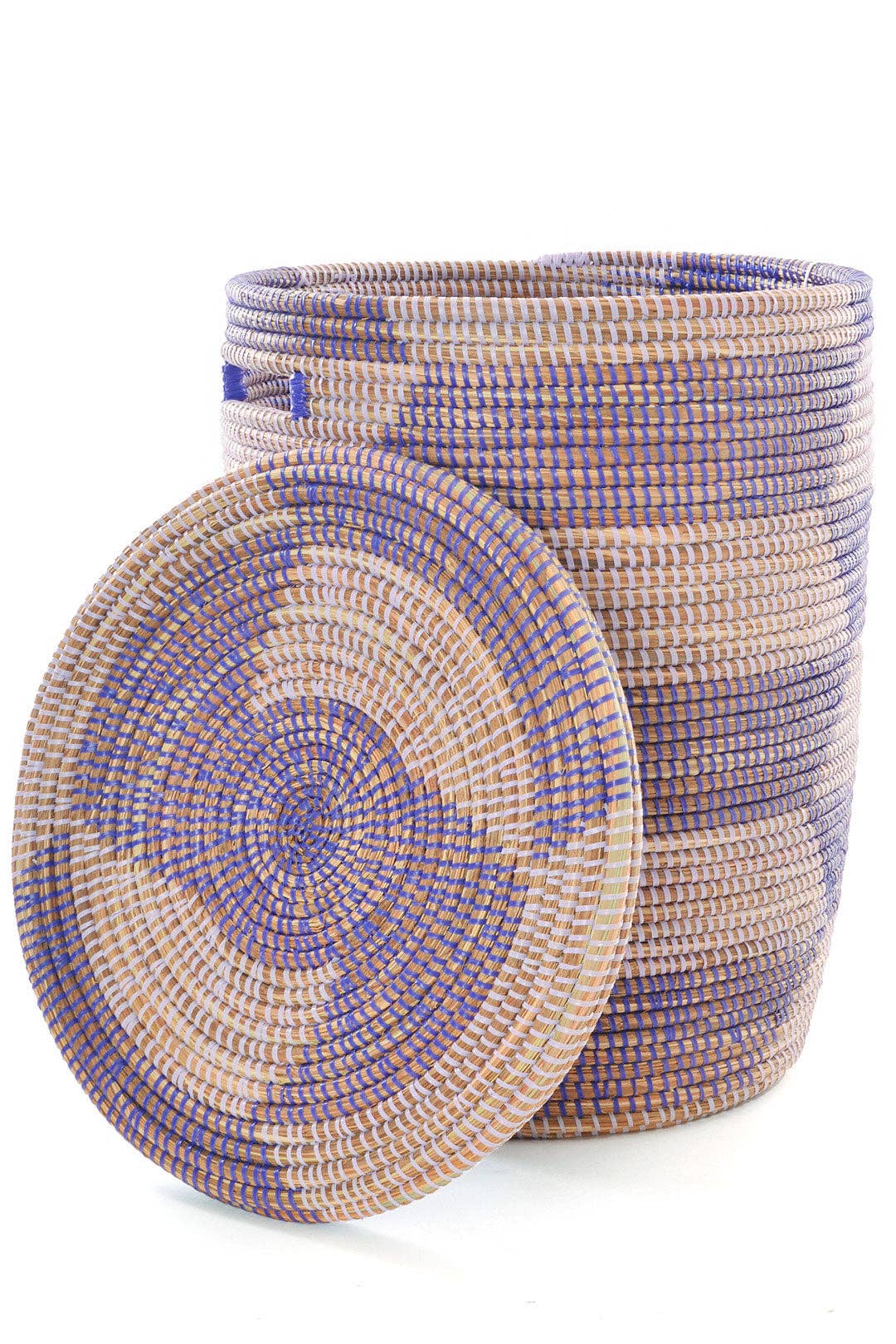Swahili | AFRICAN MODERN - Wholesale Laundry Hamper - Lavender & Purple Herringbone Flat Lid Hamper Basket2