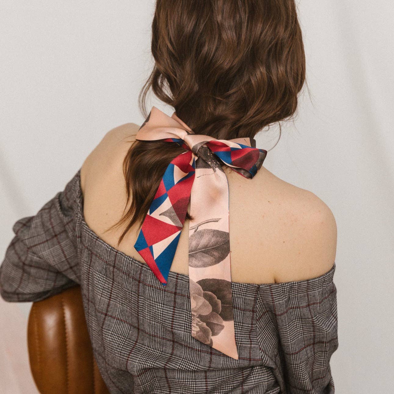 "Prism" Silk Skinny Scarf - Crimson Red for wholesale on Faire3