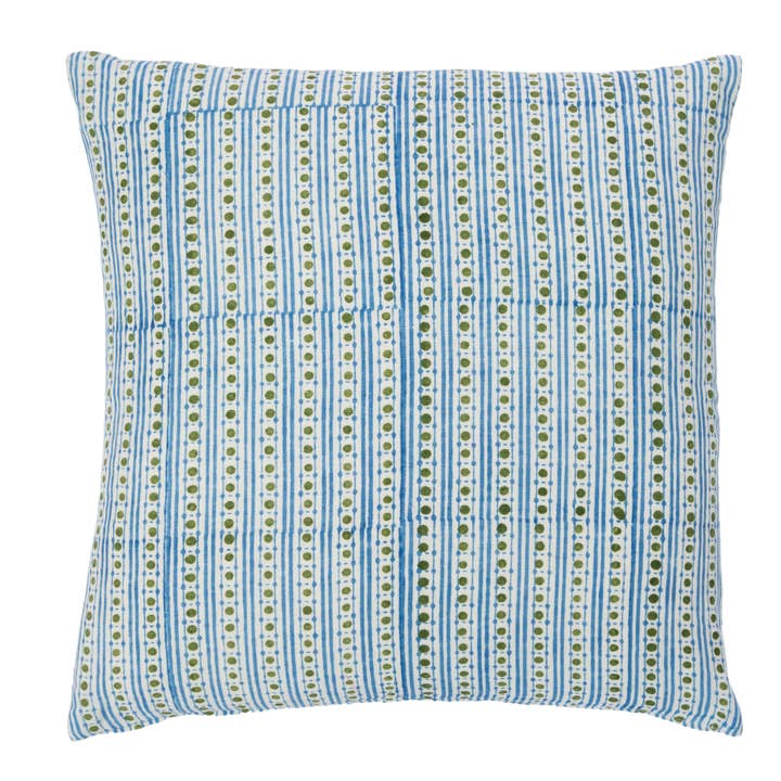 Dora Cornflower Blue/Green Decorative Pillow Cover for wholesale by Alamwar