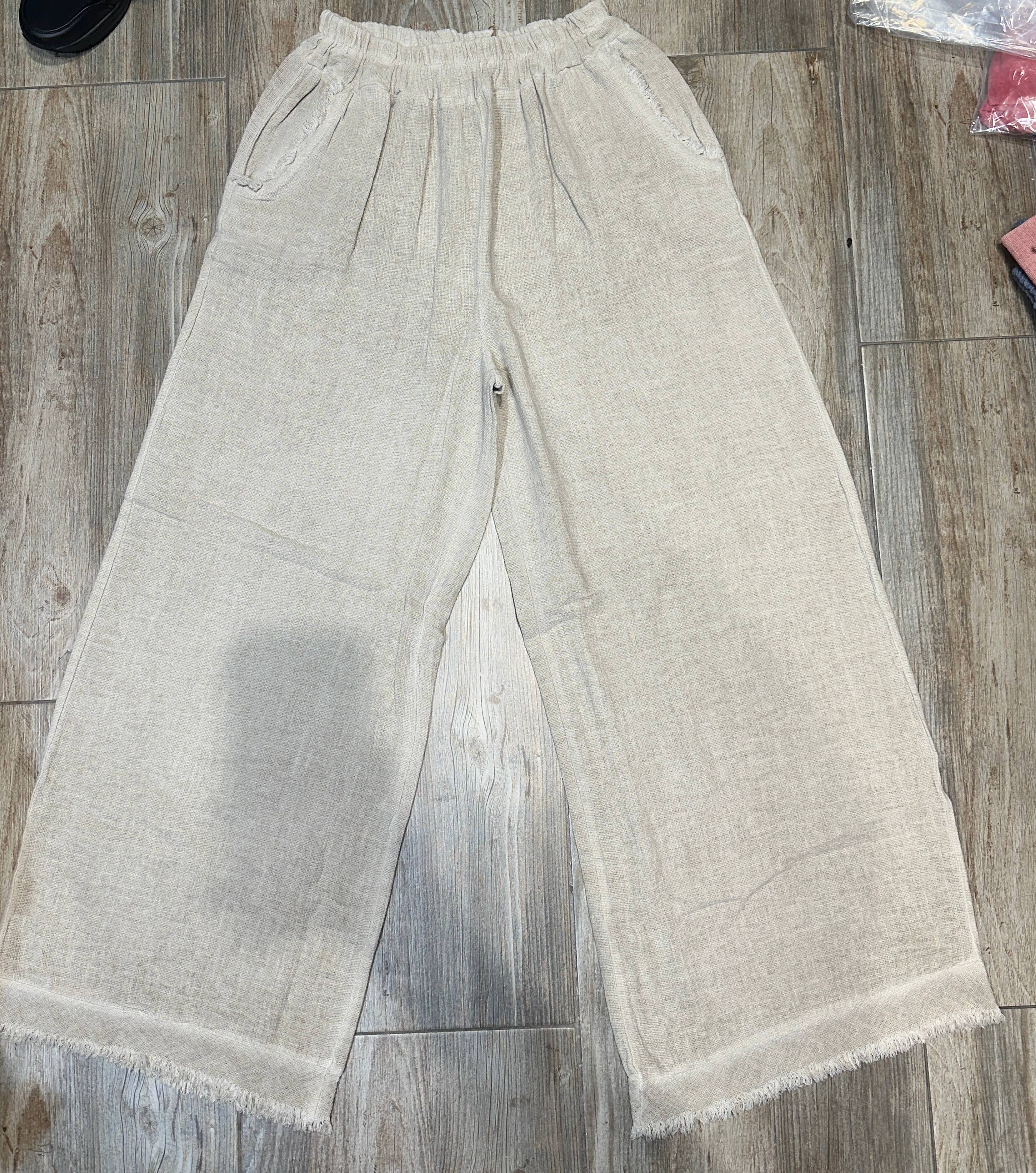 LÉA & LUC – Calças - Mulher por atacado – Calças em 50% Linho 50% Algodão REF. 933928