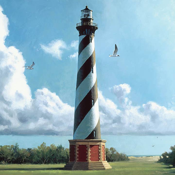 "New Morning" Cape Hatteras Lighthouse 550 piece puzzle for wholesale by Heritage Puzzle