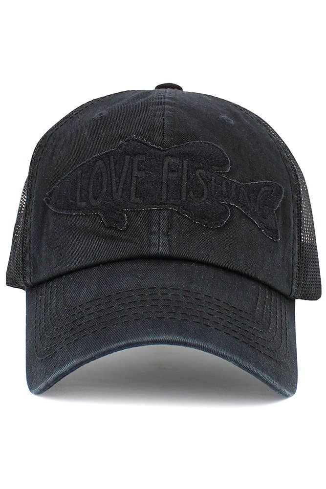 Hana - Wholesale Trucker Hat - Women's - I LOVE FISHING Mesh Back Baseball Cap0