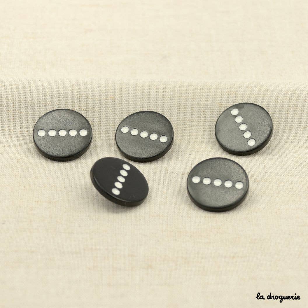 LA DROGUERIE - Wholesale Sewing Button/Snap - "Domino dot style button" 23 mm1