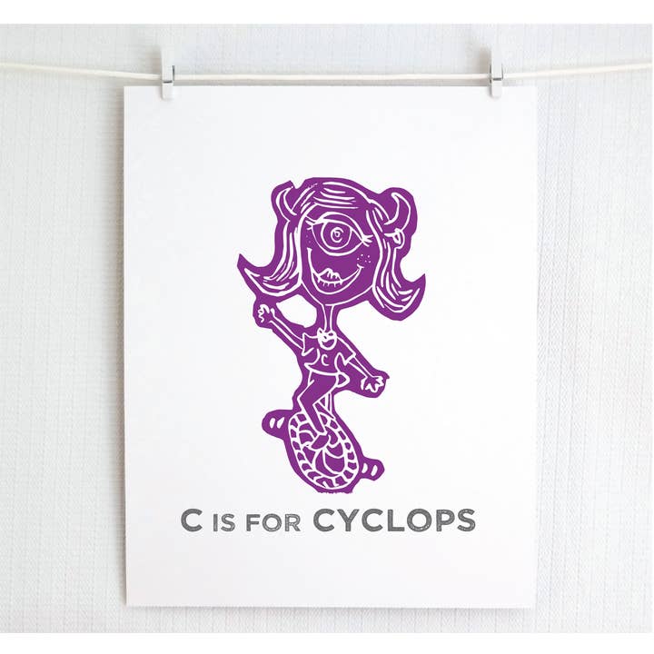 Jamie Palmer Keating – Großhandel Kunstdruck – C steht für Zyklop Illustrierter Druck3